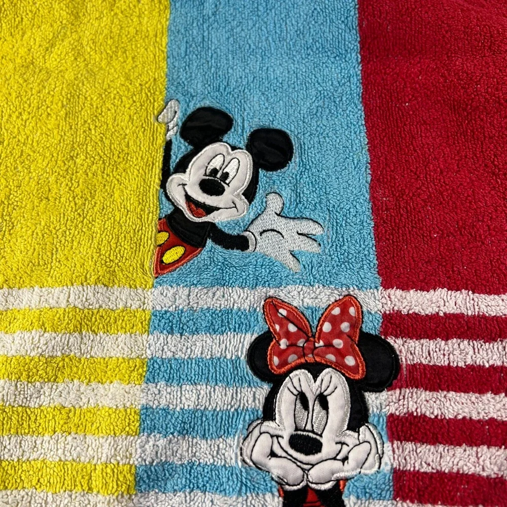 Vintage set of Disney Jumping Beans Mickey Minnie Mouse Kids bath Towels